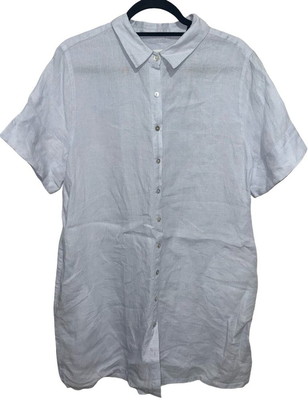 C&C California 100% Linen Coastal Beach Vacation Shirt Dress W/Pockets Sz XL